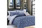 Blue Triangles Design Soft Quilt Doona Duvet Cover PIllowcase Set