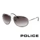 【POLICE】金屬大框面時尚必備飛行員太陽眼鏡(銀色 POS8637-0K07)