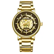 Waterproof Luminous Quartz Watch - Multifunctional Gold-Black-Gold