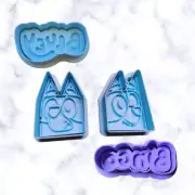 Heeler Dog Family 4 PC Set cookie cutter and stamp/ Fondant cutter