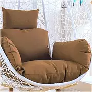 Cushion for Egg Chair Swing, Outdoor Hanging Chair Cushion Fluffy, Waterproof Hanging Egg Chair Cushion Replacement Cover, Hammock Chair Cushion with Headrest and Armrests,Coffee