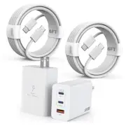 100W USB C Charger, 2Pack 140W USB C to USB C Woven Cable 6FT Braided Cord