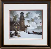 Charles Wysocki "A Present for the Sentinel" New CUSTOM FRAMED Art Americana
