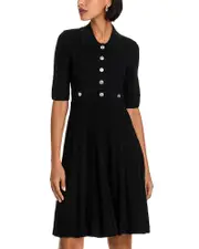 Pinko Rib Knit Button Front Dress