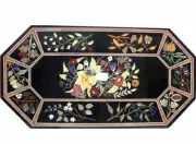 3'x2' black Marble sofa coffee Table Top Inlay pietra dura decor coffee table