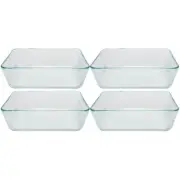 Pyrex 7211 6-Cup Rectangular Glass Storage Containers (4-Pack)