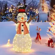 Lighted Standing Snowman with Ground Stakes for Decorations