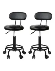 [Artiss] Salon Stool Swivel Chair x2 Backrest