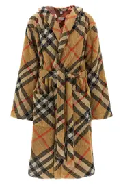 BURBERRY Check Cotton Bathrobe