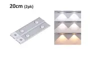 2pk LED Cordless Motion Sensor Light Closet Strip Light 3 Colour Interlace Floodlight Battery Operated Rechargeable
