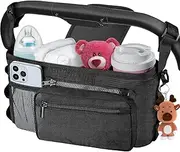 Universal Stroller Accessories,Baby Stroller Storage Large Capacity Travel Hanging Bag Mummy Bag Detachable Phone Bottle Holder Pram Diaper Bags