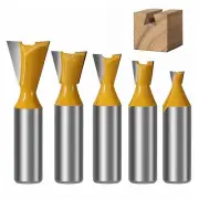5PC 1/2 Inch Shank Carbide Dovetail Router Bit Mill Cutter CNC Tool for Woodwork