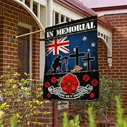 Anzac Day Flag Australian Flag Lest We Forget Flag Veteran Flag In Memorial In Honor Of Sacrifice Double Sided House Decor Flags For Memorial Day