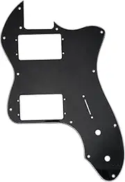 Musiclily Pro 12 Holes Wide Range HH Guitar Pickguard For USA/Mexico Fender 72 Tele Thinline Style Electric Guitar, 3ply Black