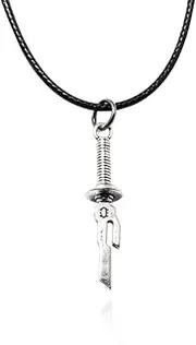 [HAMISH] Anime JJK Merch Fushiguro Toji Necklace Inverted Spear Of Heaven Necklace Leather Rope Anime Accessories Props Creative Lightweight for Fans
