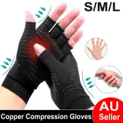 Anti ARTHRITIS Finger-less COPPER Compression Therapy Gloves Rheumatoid Hands AU