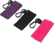 SHERCHPRY 3pcs Lip Balm Case Medicated Small Lipstick Stocking Stuffers Lip Balm Protective Cover Keychain Bulk Lip Gloss Christmas Polyester Stockings