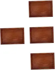 SHINEOFI 4pcs Multifunctional Model Display Stand Wooden Table Platform Holder Rectangle Base