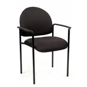 YSD STACKING VISITOR CHAIR WITH ARMS Black 5 Year Warranty