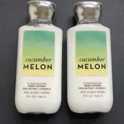 Set of 2 Bath & Body Works Cucumber Melon 8 Fl Oz Body Lotion, New