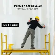 Adjustable Mobile Scaffolding with Trapdoor, 450kg Capacity, 0.7m-1.87m Height