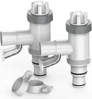 POOLHACKER Pool Plunger Valve Plus - Above Ground Pool Valve - Plastic - White - 2 Pack