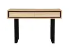 AKIRA SOLID MESSMATE TIMBER CONSOLE TABLE/HALL TABLE NATURAL/BLACK 120 CM