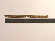Ship Model Fittings Parts 2 Ornate Gilt Brass Hull Decor 56mm x 7mm
