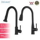 Decaura WELS Kitchen Taps Black Pull Out Sprayer Sink Mixer Taps Gooseneck Arm