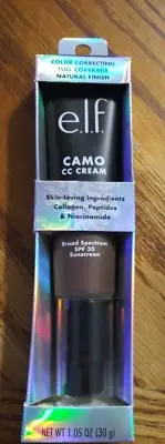 ELF Camo cc Cream Color Correcting Full Coverage Natural Finish SPF 30 NEW