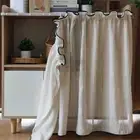 Transparent Tulle Pull Pleated Short Curtain Linen Texture Half Curtains Kitchen