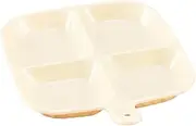 Sectioned Plates - Four-Grid Divided Seasoning Plate | Square Fruit Dish Household Compartmentalized Tableware Dishwasher-Safe for Baby Camping Home Travel