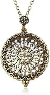 AKOAK 5X Portable Vintage Magnifying Glass Pendant Necklace for Library,Reading Fine Print,Zooming,Increase Vision,Jewelry and Gift (Flower-1)