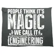 People Think Magic We Call It Engineering - Funny Microfiber Gym Sports Towel