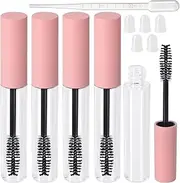 Empty Mascara Tube and Eyelash Wand Refillable Plastic Mascara Tubes 10ml Eyelash Cream Clear Container Bottle Empty for Castor Oil with Inner Plug Avoid Leaking, Clear