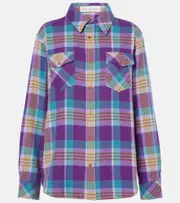 [God's True Cashmere] God's True Cashmere Jean's Glade plaid cashmere shirt AU 14 purple