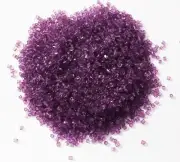 Vintage Clear Amethyst Purple Czech Glass Cut Beads 30 Grams 11/0
