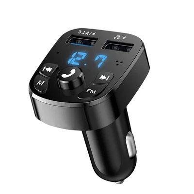 Dual Usb Fast Charger Car Mp3 Player Fm Bluetooth Receiver Bluetooth Compatible