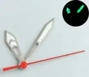 Silver Trim Red Second Hand Lume Watch Hands Compatible with NH35 NH36 7S26 NH70
