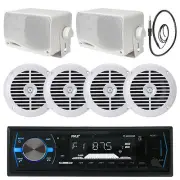 4 Marine 6.5" Speakers, 3.5" Box Speakers, Pyle Bluetooth USB Receiver, Antenna