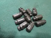 Black Cylindrical Barrel Shaped Spring Loaded Cord Lock End Toggle Lot of 10