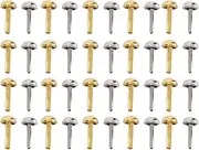 40 Pcs 6mm Mini Brads Gold Silver Electroplating Round Brass Metal Paper Fasteners Ideal for DIY Craft Scrapbooking Children Hand Made Nails and DIY Photo Albums