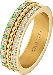 BABULET JEWELS Anxiety Ring Gold für Damen - Golden Antistress Wasserfeste Ringe Frauen - Edelstahl Spinner Fidget Angstring für Mädchen – adhs Angst Spinning - Anti-stress zum Drehen Stressring