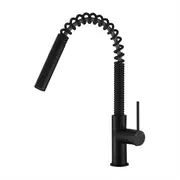 Modernnational Star Mini Matt Black Solid Brass Spring Pull Out Kitchen Mixer