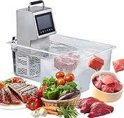 2000W Sous-Vide Cooker, Immersion Circulator Cooker with LCD Digital Display, 5-99℃ ±0.1℃ Precise Temperature Adjustable & 0-99H Time Control, 80L/Time Fast Heating, Integrated Lid & Rack, for Steaks
