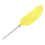 21cm/8" Feather Ballpoint Pen 1Pcs Ink Vintage Quill Pen Refined Yellow