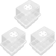 TOGEVAL 3Pcs Germination Box with Cover Multi Design for High Budding Rate for Succulent Flower Seeds Lightweight Garden Sprouting Case for Home Gardening