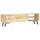 Tv Cabinet 140X30x40 Cm Solid Mango Wood Steel,Wood TV Stands & Entertainment Un