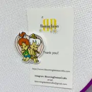 Magnetic Needle Minder Cross Stitch Pebbles & Bamm Bamm / Fridge Magnet