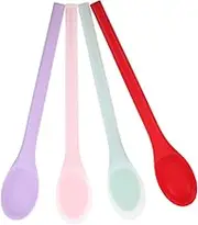 MAGICLULU 4pcs Silicone Cooking Spoons Heat-Resistant Mixing Utensils for Baking Serving Nonstick Silicone Soup Spoon for Kitchen Use Versatile for Home Professional Cooking